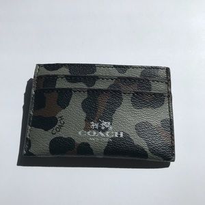 Coach leopard print card holder